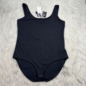 NWT Express Women's L Black Body Contour Bodysuit Basic Layering Smoothing